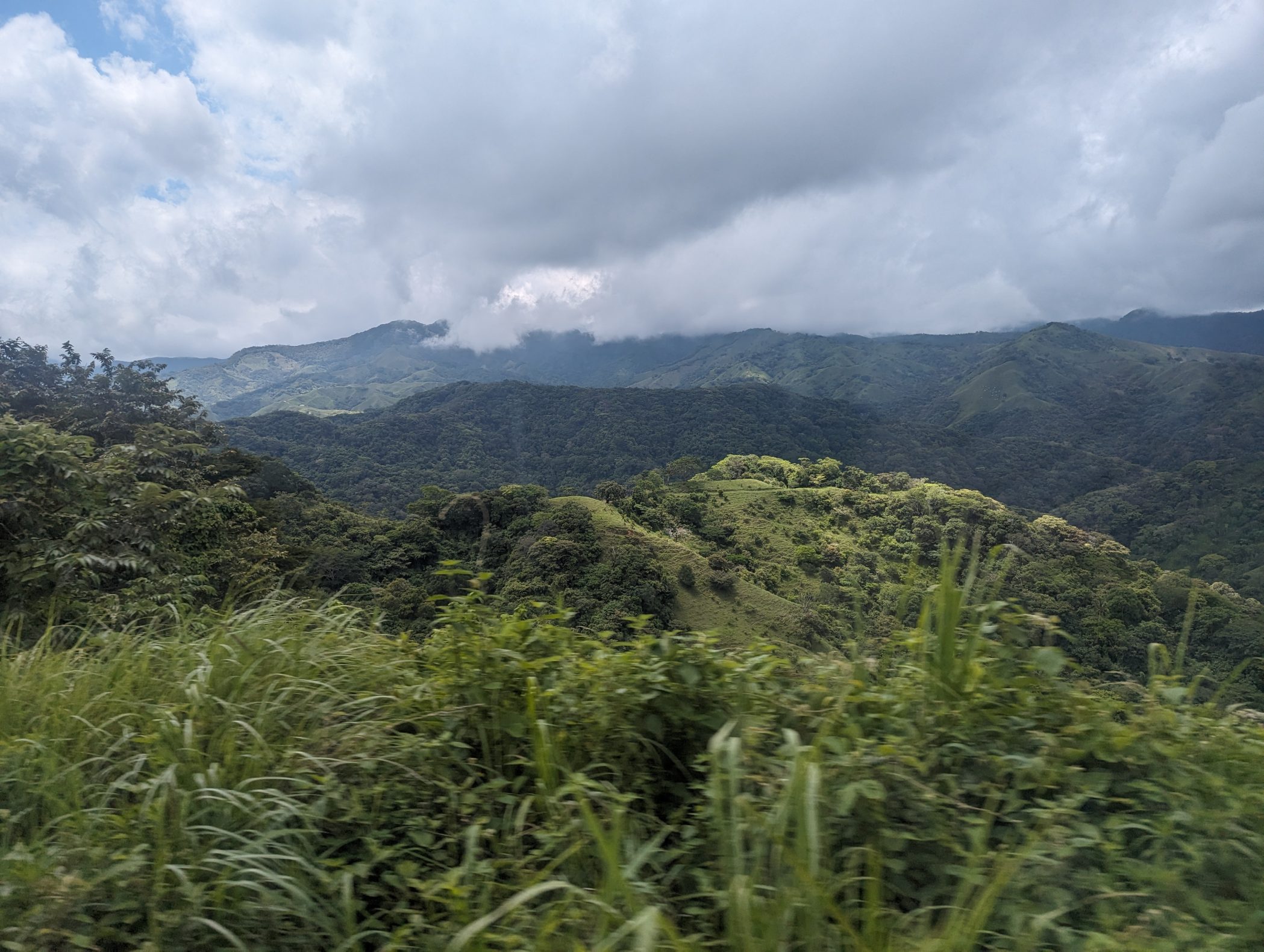 Sweeping mountain views along the road on the drive to Monteverde